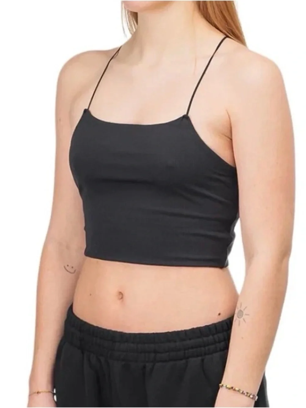 Nike Luxe Yoga Black Womens Strappy Tank Top Black/Dark Smoke Size M